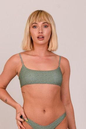 OOSC Sahara Sage Lace up Crop Bikini Top at Nordstrom, Size Small