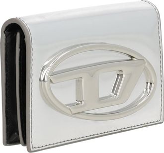 Diesel Metallic Cow Leather Card Case - Silver