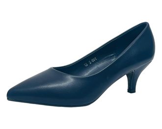 Generic Womens Faux Leather Stiletto Heel Party Prom Work Court Shoes Pumps (Blue, UK Footwear Size System, Adult, Women, Numeric, Medium, 4)