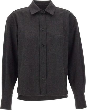 Victoria Beckham Overhemden, Dames, Grijs, XS, Wol, Ellys Shirt
