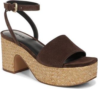 Vince Castella Ankle Strap Platform Sandal in Cacao Brown at Nordstrom, Size 5.5