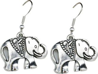 Generic 1Pair Lady Earrings Cute Elephant Hook Dangle Drop Ear Studs Jewelry Accessories Love Gift Silver Practical Treatment