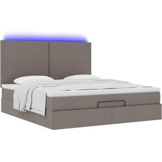 vidaXL Estructura De Cama Otomana Colch&oacute;n Tela Gris Pardo 180x200 Cm Vidaxl