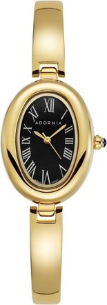 Adornia Gold York Watch with Black Face