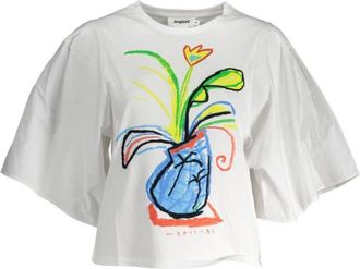 Desigual Tops, Dames, Wit, L, Katoen, Wit Katoenen Dames T-Shirt