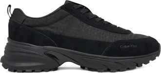 Calvin Klein monogram suede lace-up sneakers - Black