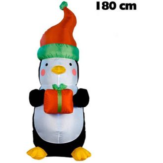 Trade Shop Trade Shop - Pinguino Gonfiabile Natalizio Con Illuminazione A Led Altezza 180 Cm Decorazioni