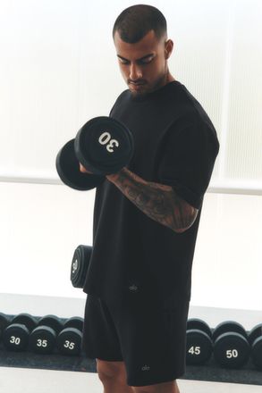 Alo | Double Take Short Sleeve Top in Black, Size: Medium