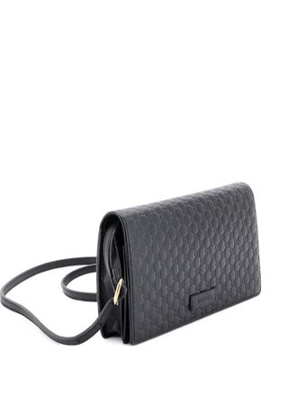Gucci Wallet on Strap Microguccissima Leather crossbody bag - Nero