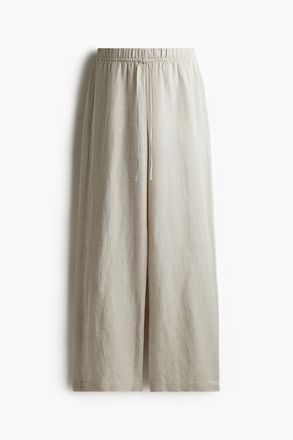 H&M MAMA Before & After Hose aus Leinenmix - Hellbeige