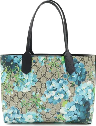 Gucci Beige Blue Multi-Color Navy Gg Supreme Shoulder Bag Tote Bag (Pre-Owned)