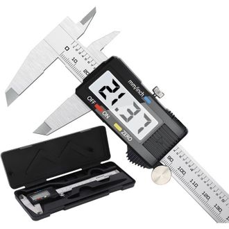 OEM Calibrador Digital De Acero Inoxidable De 150 Mm Con Pantalla Lcd Grande, Precisi&oacute;n Ajustable De 0,01 Mm, Conversi&oacute;n Mm/pulgada -crezuo