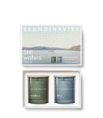 Skandinavisk GIFTSET - Still Waters Scented Candle in Fjord Green/powder Blue at Nordstrom