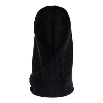 Ganni Soft Wool Balaclava - Dames - Hoeden - Zwart - ONE Size - Wol - Accessoires