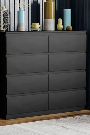 Home Discount Vida Designs Denver 8 Drawer Storage Chest Bedroom Organizer in Black