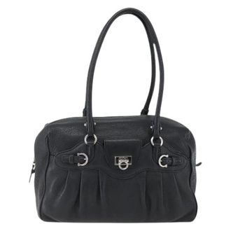 Ferragamo Pre-owned Leather Shoulder Bag - Dames - Vintage Handtas - Zwart - ONE Size - Leer - Vintage