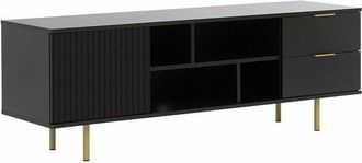Mirjan24 Mobilier1 - Mueble Tv Virdomi 105, Negro, N&uacute;mero De Puertas: 0, N&uacute;mero De Cajones: 0, 150x52x41cm