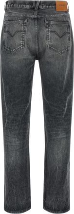 Versace Mens Gray Cotton Straight-Leg Jeans Clothing