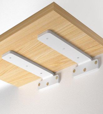 OEM Soportes Para Estantes Flotantes - Soportes Resistentes Para Estantes - Juego De 2 - Montaje En Pared - Metal Industrial - Negro - 15 Cm