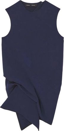 Proenza Schouler Mouwloze blouse met gedraaid detail - Dames - Tops zonder mouwen - Blauw - S - Polyester - Tops