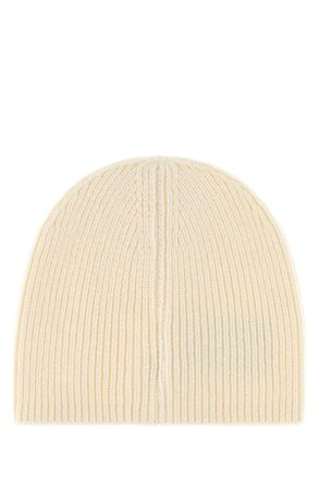 Moncler HAT Virgin Wool Ribbed Beanie - Beige