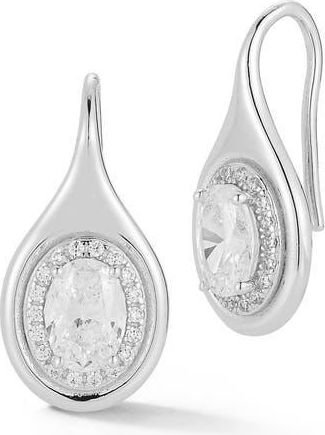 Glaze Jewelry Cubic Zirconia Oval Drop Earrings in Silver at Nordstrom Rack