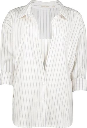 Bishop + Young Women Mason Poplin Pinstripe Shirt In White
