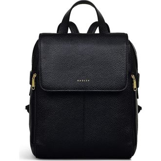 Radley London Lorne Close Medium Flapover Backpack in Black at Nordstrom