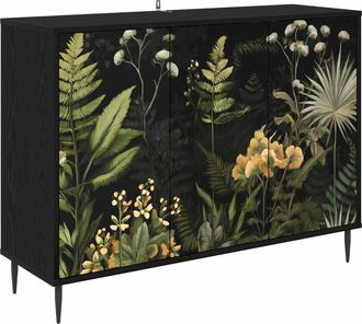 vidaXL Aparador Rhenen Roble Negro 102 X 33 X 76 Cm Vidaxl