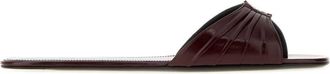 Saint Laurent Maroon Slip On Flats