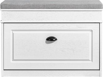 SoBuy Banco zapatero con asiento compacto efecto madera 75x24x51cm