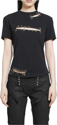 Dilara Findikoglu Safety Pin T-Shirt - Dames - T-shirts - Zwart - S - Katoen - Tops