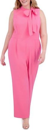 Vince Camuto Bow Neck Sleeveless Stretch Crepe Jumpsuit in Lipstick Pink at Nordstrom Rack, Size 16W