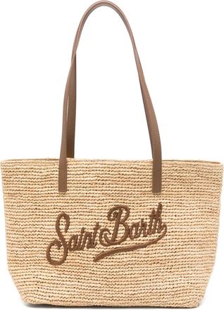 MC2 Saint Barth raffia shoulder bag - women - Polypropylene/Cotton/Cotton - OS - Neutrals