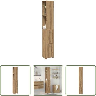 vidaXL vidaXL Armadietto in truciolato - Armadietto Bagno Rovere 25x25x170 cm Legno Multistrato