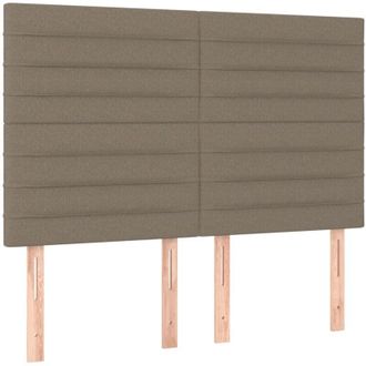 vidaXL Cabecero Con Luces Led Tela Gris Taupe 144x5x118/128 Cm Vidaxl
