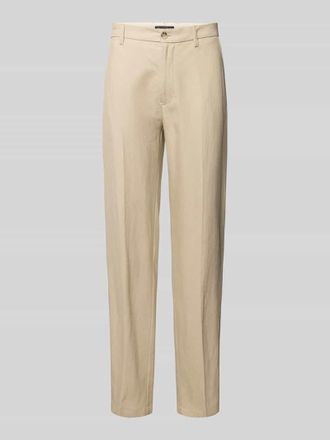 Marc O'Polo Regular Fit Hose aus Leinen-Viskose-Mix Modell BUNKRIS in Sand, Gr&ouml;&szlig;e 38/34