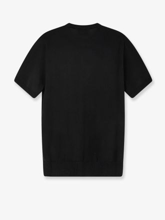 Alpha Studio Crew Neck Cotton Sweater - Black