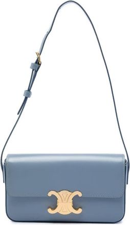 Celine Pre-owned Celine Shiny Calfskin Triomphe Claude Shoulder Bag Ladies ILTA2JQ7KAS0FXB5