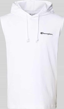 Champion Hoodie mit Label-Stitching in Weiss, Gr&ouml;&szlig;e XXL