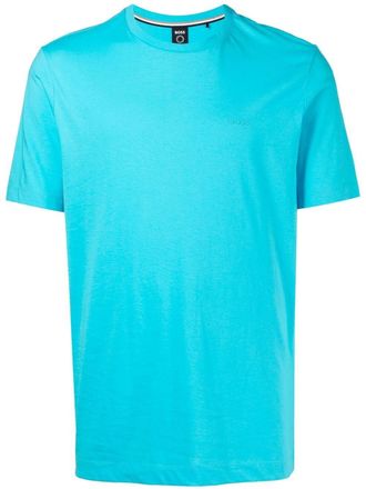 BOSS Thompson 01 embossed-logo T-Shirt - men - Cotton/Elastane - S - Blue