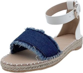 Generic Womens Flat Leather Sandals Womens Strappy Sandals Without Heel with Bow Around Ankle Strap Sandals Open Leather Sandals Non-Slip Summer Sandals Strap