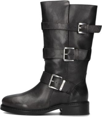 Bronx Stijlvolle Bikerlaarzen - Dames - Hoge Laarzen - Zwart - 37 EU - Schoenen