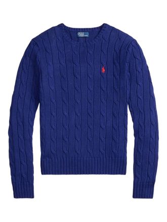 Polo Ralph Lauren cable-knit sweater - women - Cotton - L - Blue