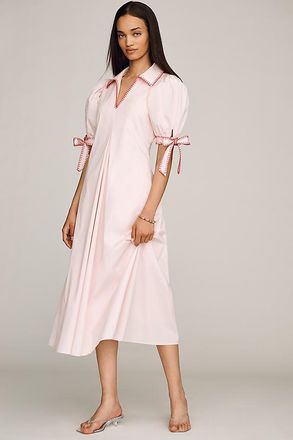 English Factory Striped Midi Shirt Dress
