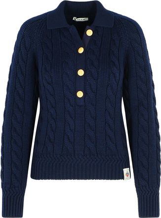 Bally Extrafine Navy Merino Wool Sweater