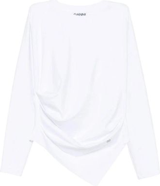 Ganni T-shirt Ganni - Dames - Longsleeves - Wit - XS - Tops