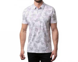 Travis Mathew Seaside Blue Polo Shirt In White