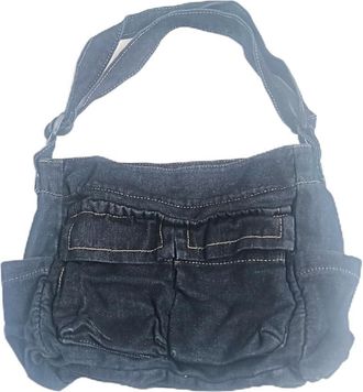 Generic Women Fashion Shoulder Bag Large Capacity Denim Stylish Crossbody Bag Adjustable Strap Vintage Messenger Bag Multifunction Retro Sling Bag (Black)