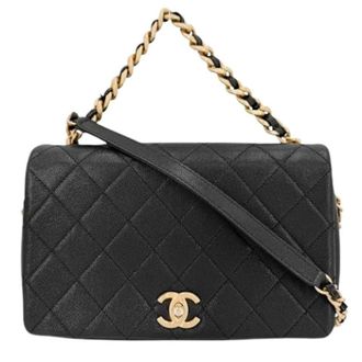 Chanel Pre-owned Grained Calfskin Shoulder Bag - Dames - Pre-owned - Zwart - Maat: ONE Size